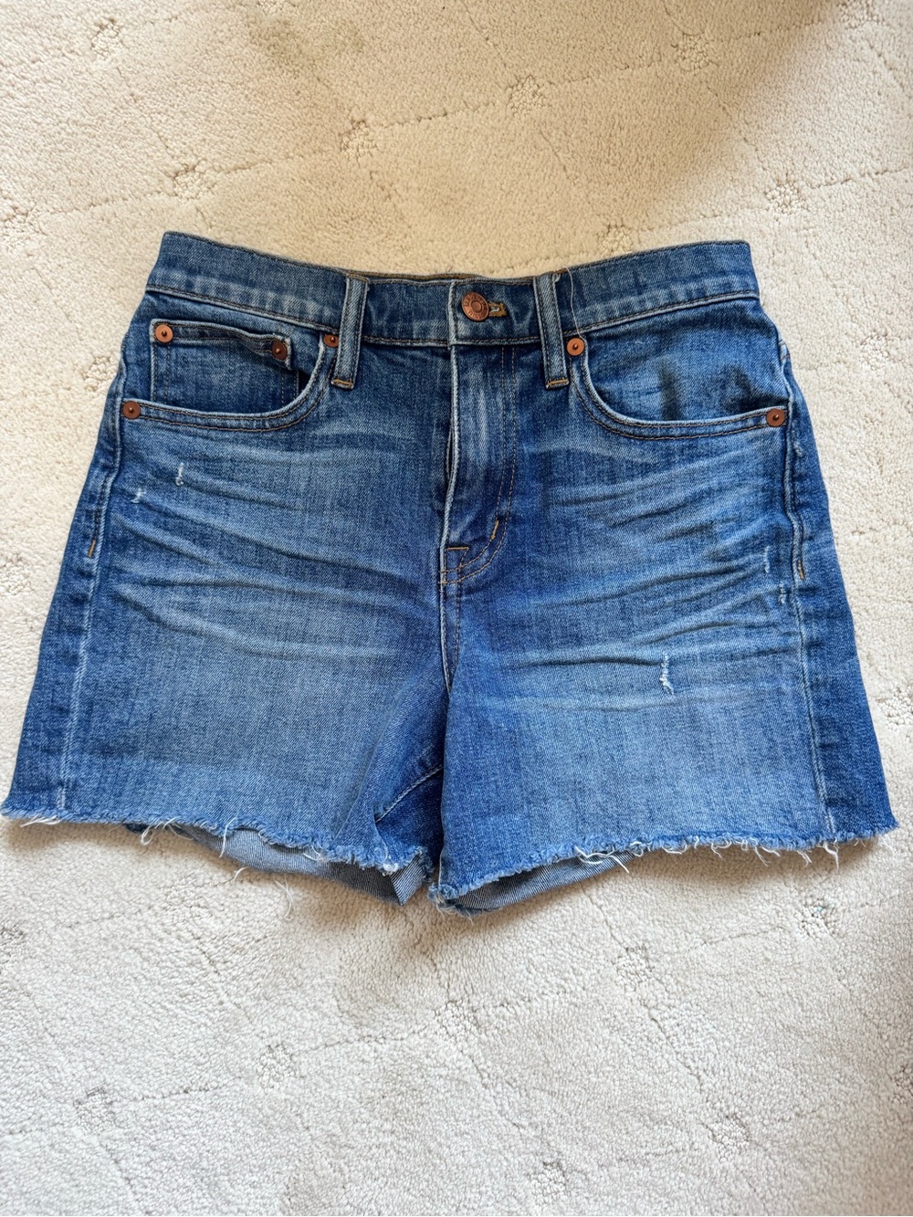 Madewell Women's Medium Blue Distressed Denim Cutoff Shorts